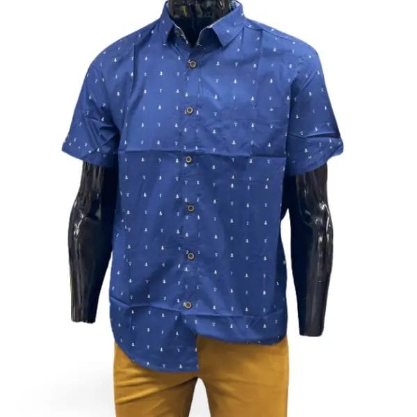 Chemisette en coton bleue avec motifs Chemisette_en_coton_bleue_avec_motifs